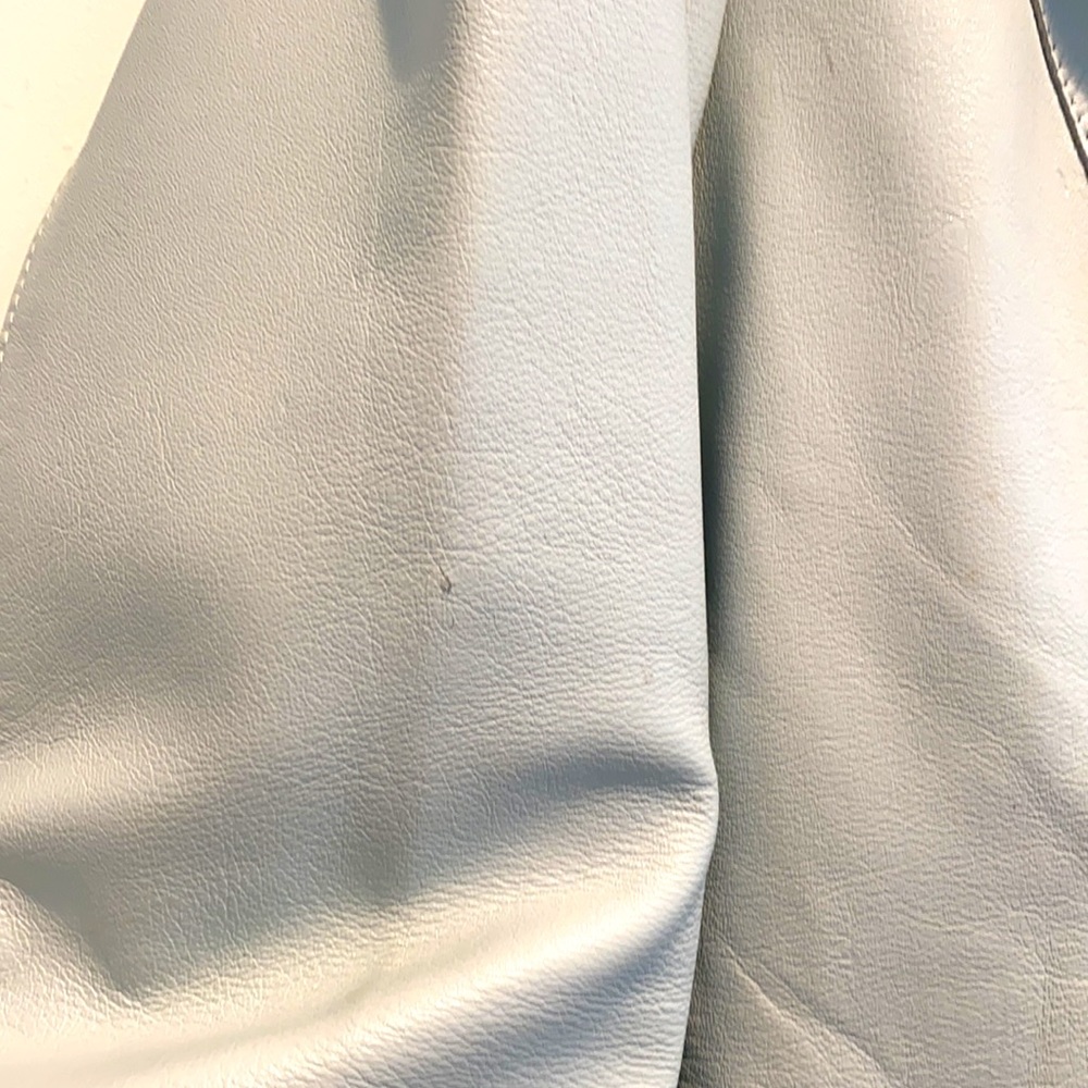 Vintage, Pale Blue, Leather Blazer - Picture 5 of 7